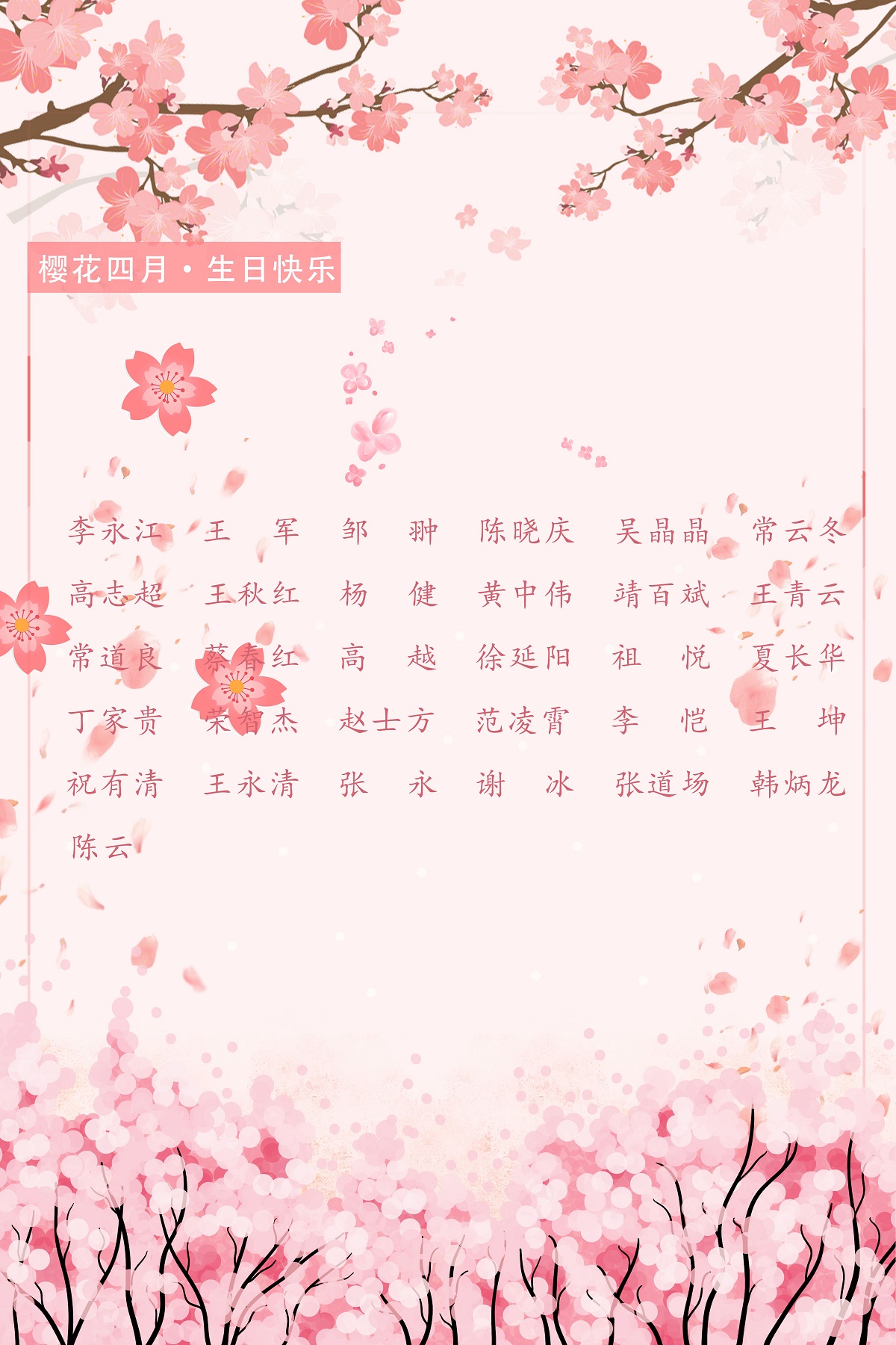 【生日祝福】恭祝04月生日的員工生日快樂！